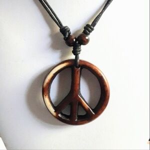 New Hippie Peace Necklace Vintage Inspired Unisex Men Women Boho Bohemian